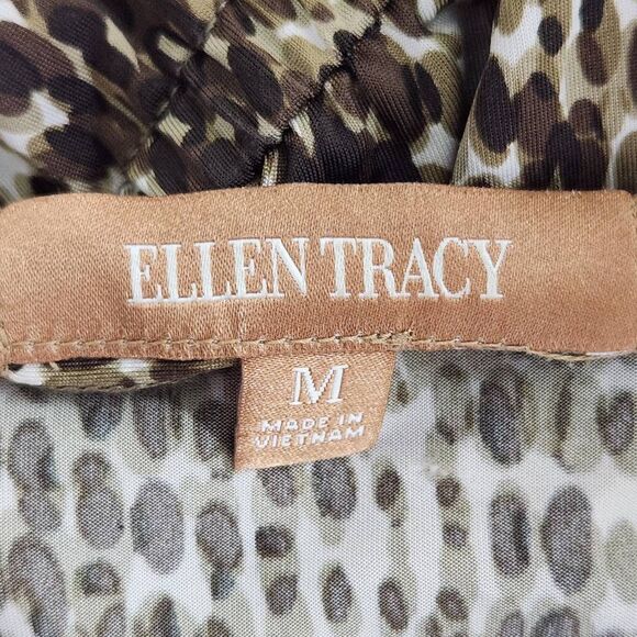 Ellen Tracy Brown Snakeskin Print Dress Size Medium Wedding Guest Dress - Picture 7 of 10